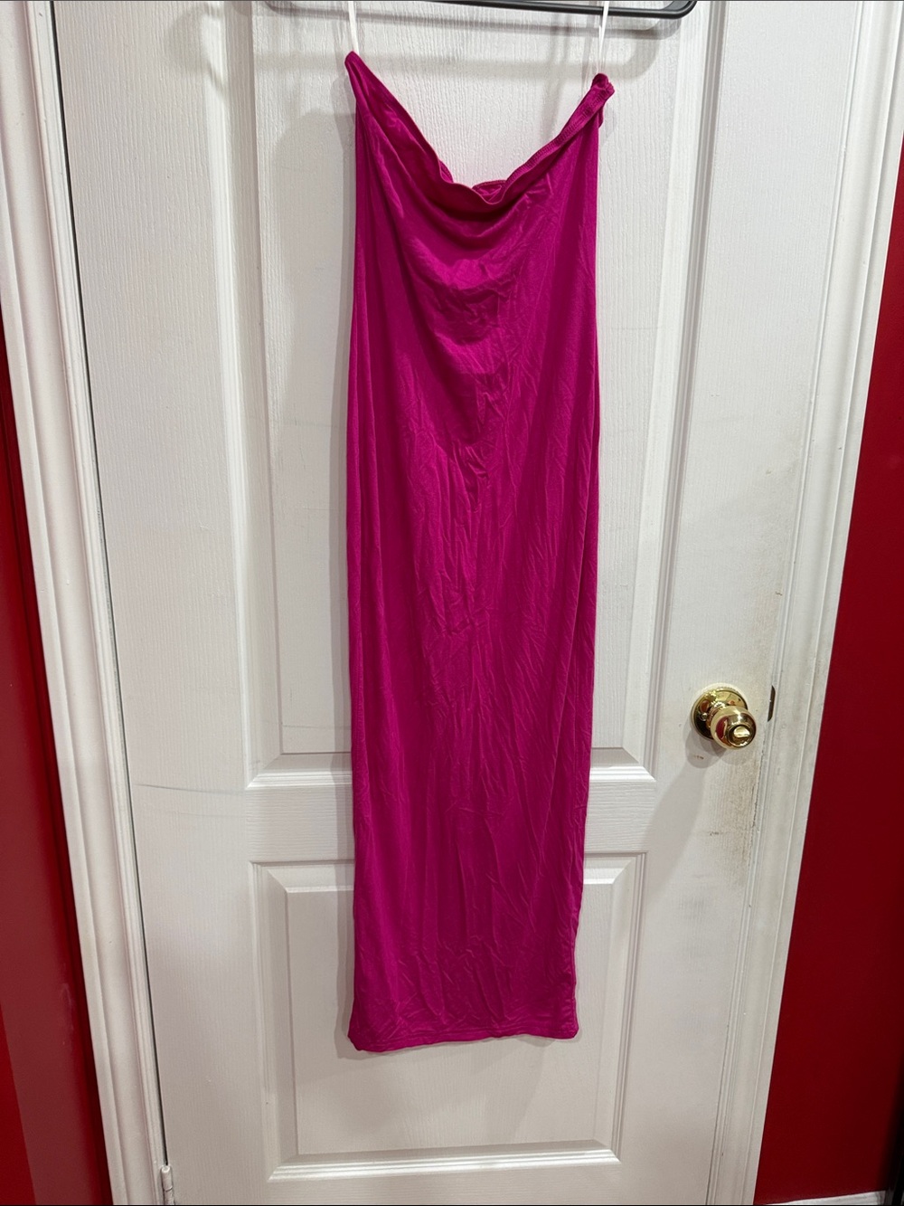 SHEIN Bright Pink Strapless Maxi Dress
